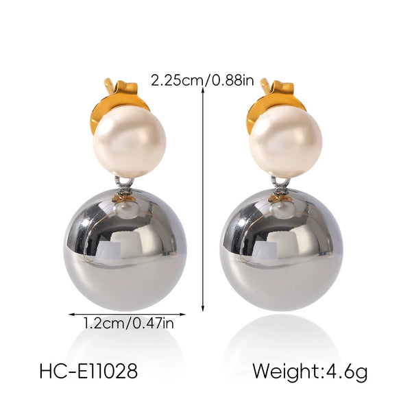 Wholesale Women's Geometric Stainless Steel Electroplated Earrings Minimalist Ins Style