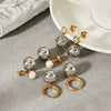 Wholesale Women's Geometric Stainless Steel Electroplated Earrings Minimalist Ins Style