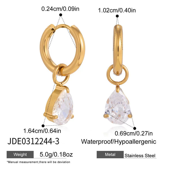 Wholesale Women's Geometric Stainless Steel Electroplated Earrings Niche Design