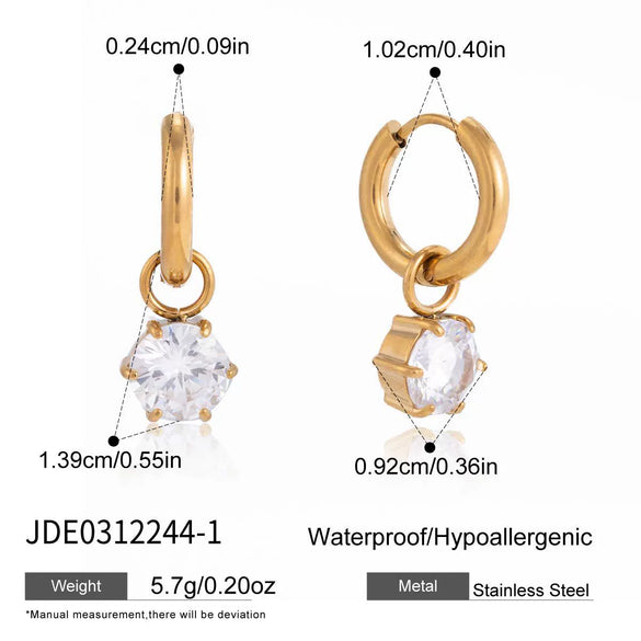 Wholesale Women's Geometric Stainless Steel Electroplated Earrings Niche Design