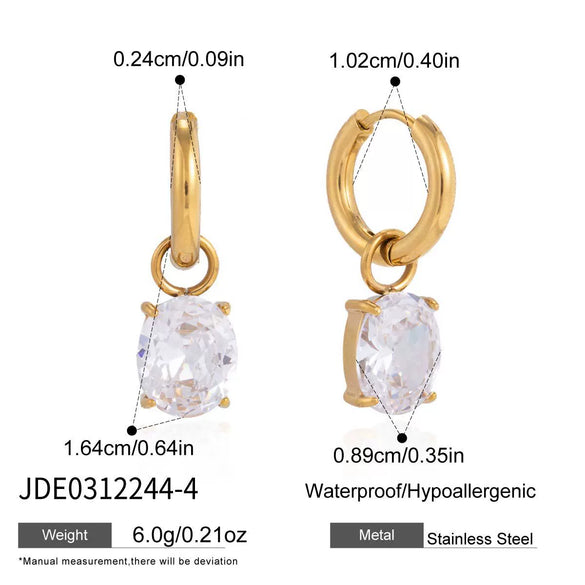 Wholesale Women's Geometric Stainless Steel Electroplated Earrings Niche Design