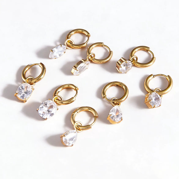 Wholesale Women's Geometric Stainless Steel Electroplated Earrings Niche Design