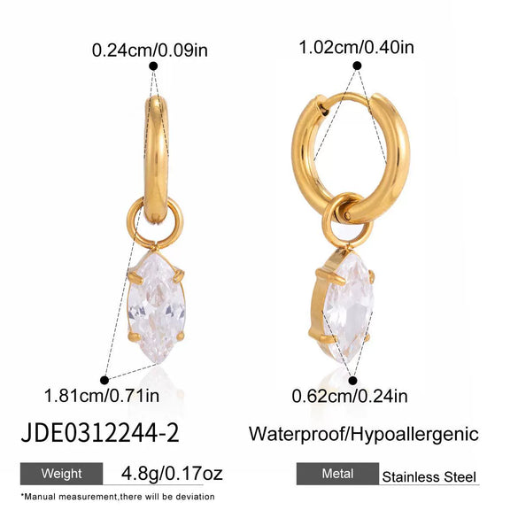 Wholesale Women's Geometric Stainless Steel Electroplated Earrings Niche Design