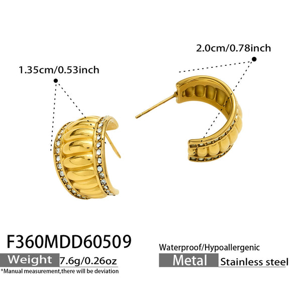 Wholesale Women's Geometric Stainless Steel Electroplated Earrings Niche Style