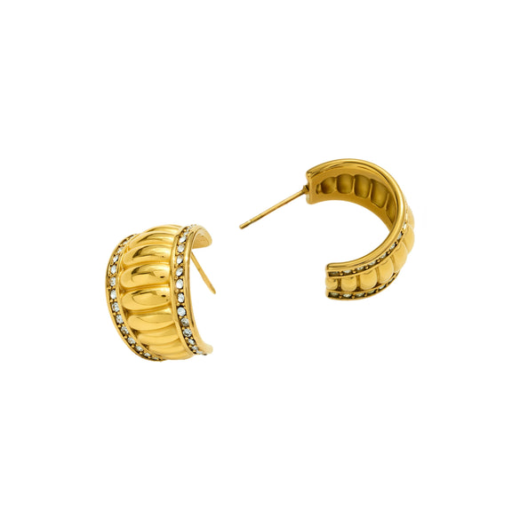 Wholesale Women's Geometric Stainless Steel Electroplated Earrings Niche Style