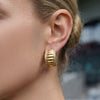 Wholesale Women's Geometric Stainless Steel Electroplated Earrings Niche Style