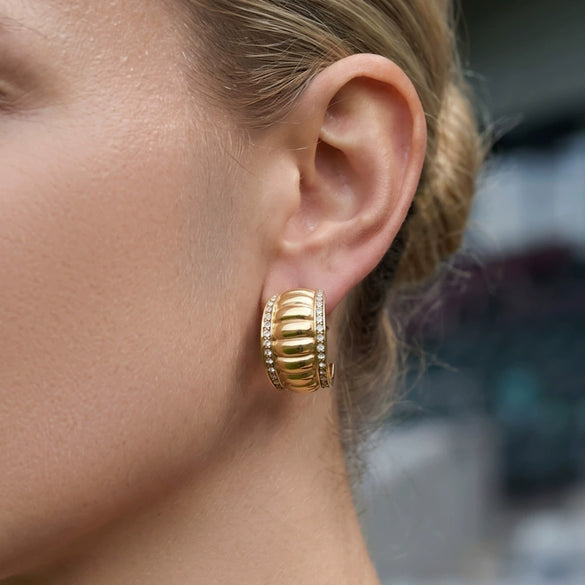 Wholesale Women's Geometric Stainless Steel Electroplated Earrings Niche Style