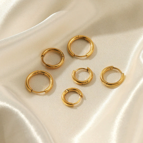 Wholesale Women's Geometric Stainless Steel Electroplated Earrings Simple Popular Niche Design