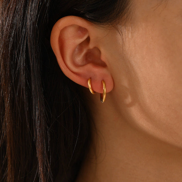 Wholesale Women's Geometric Stainless Steel Electroplated Earrings Simple Popular Niche Design