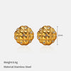 Wholesale Women's Geometric Stainless Steel Electroplated Earrings With Plants And Flowers Style