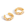 Wholesale Women's Geometric Stainless Steel Electroplated Earrings With Zircon Casual Style