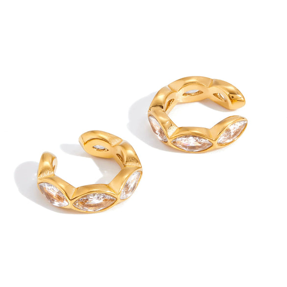 Wholesale Women's Geometric Stainless Steel Electroplated Earrings With Zircon Casual Style
