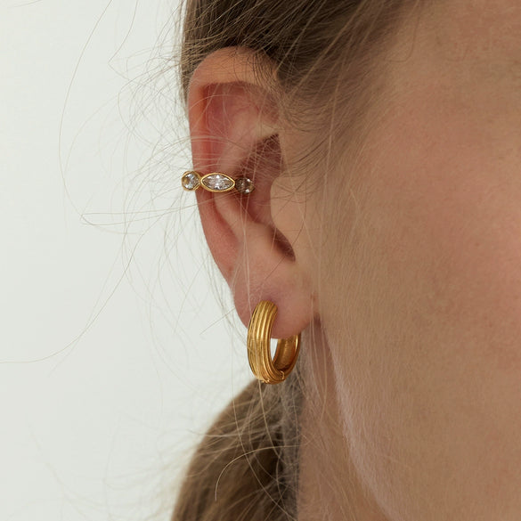 Wholesale Women's Geometric Stainless Steel Electroplated Earrings With Zircon Casual Style