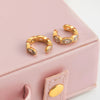 Wholesale Women's Geometric Stainless Steel Electroplated Earrings With Zircon Casual Style