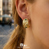 Wholesale Women's Geometric Stainless Steel Electroplated Earrings With Zircon