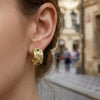 Wholesale Women's Geometric Stainless Steel Electroplated Earrings With Zircon