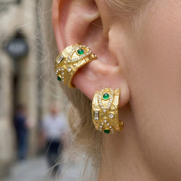 Wholesale Women's Geometric Stainless Steel Electroplated Earrings With Zircon