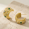 Wholesale Women's Geometric Stainless Steel Electroplated Earrings With Zircon