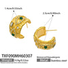 Wholesale Women's Geometric Stainless Steel Electroplated Earrings With Zircon