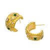 Wholesale Women's Geometric Stainless Steel Electroplated Earrings With Zircon
