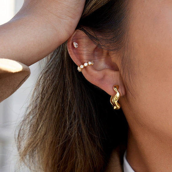 Wholesale Women's Geometric Stainless Steel Electroplated Earrings