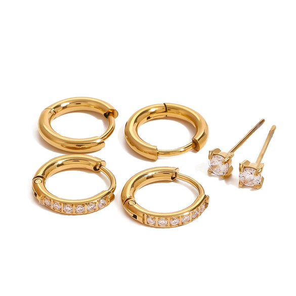 Wholesale Women's Geometric Stainless Steel Electroplated Earrings