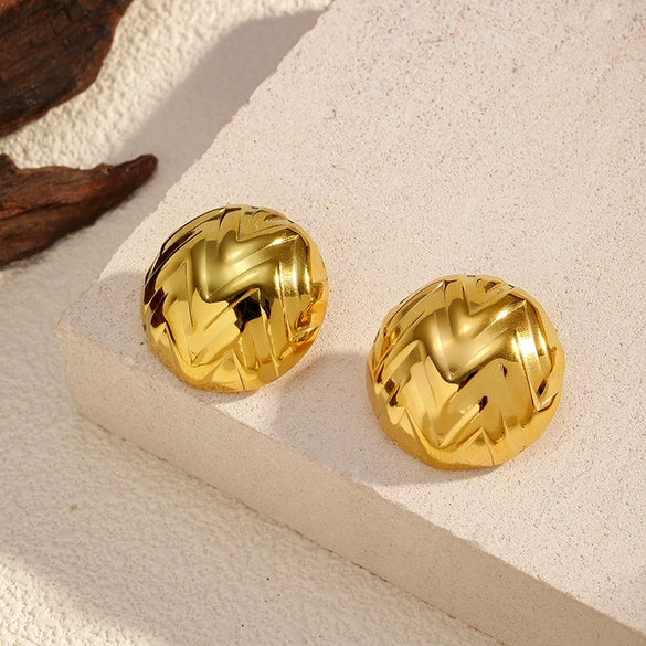 Wholesale Women's Geometric Stainless Steel Electroplated Earrings