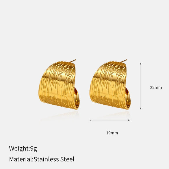 Wholesale Women's Geometric Stainless Steel Electroplated Earrings