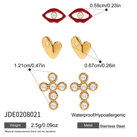 Wholesale Women's Geometric Stainless Steel Electroplated Earrings