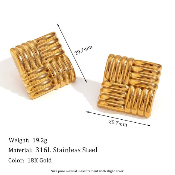 Wholesale Women's Geometric Stainless Steel Electroplated Earrings