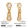 Wholesale Women's Geometric Stainless Steel Electroplated Earrings