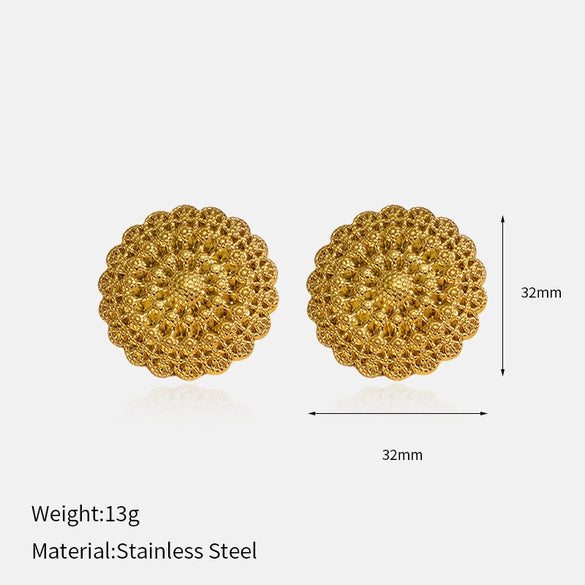 Wholesale Women's Geometric Stainless Steel Electroplated Earrings