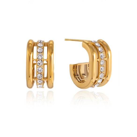 Wholesale Women's Geometric Stainless Steel Electroplated Earrings