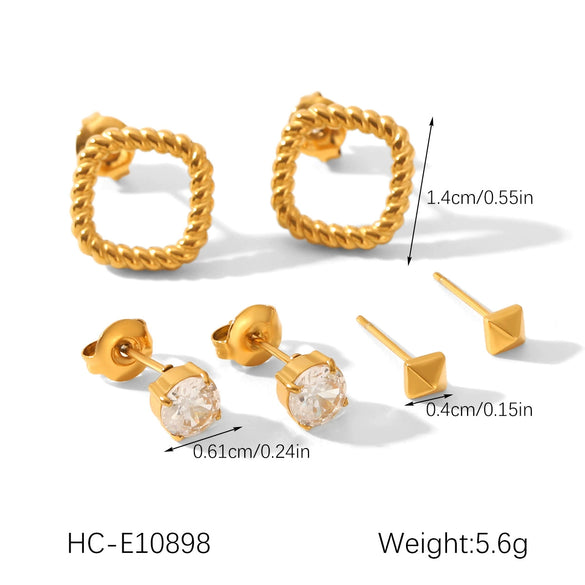 Wholesale Women's Geometric Stainless Steel Electroplated Earrings