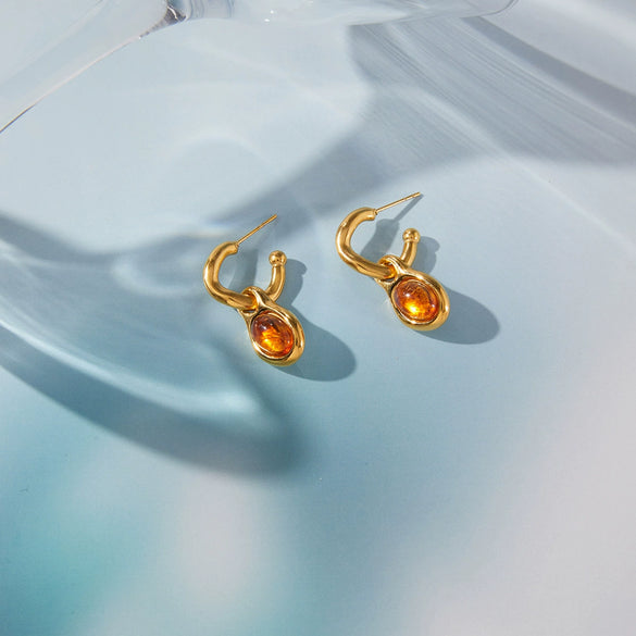 Wholesale Women's Geometric Stainless Steel Electroplated Earrings