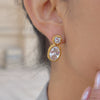 Wholesale Women's Geometric Stainless Steel Electroplated Earrings
