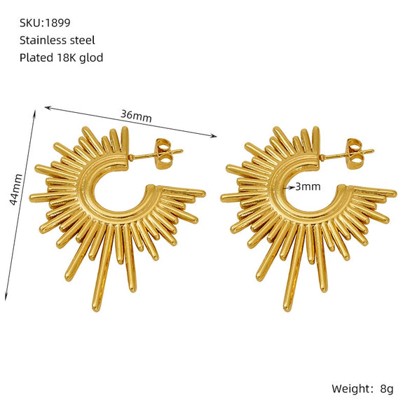 Wholesale Women's Geometric Stainless Steel Electroplated Earrings