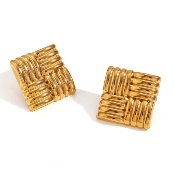 Wholesale Women's Geometric Stainless Steel Electroplated Earrings