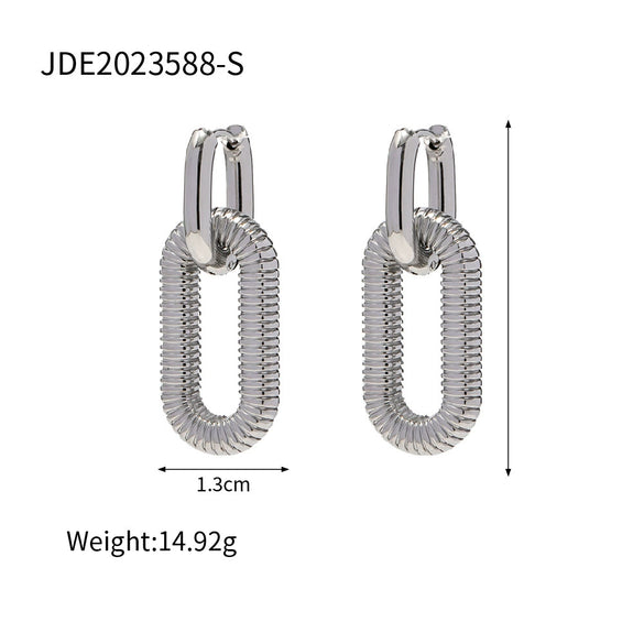 Wholesale Women's Geometric Stainless Steel Electroplated Earrings
