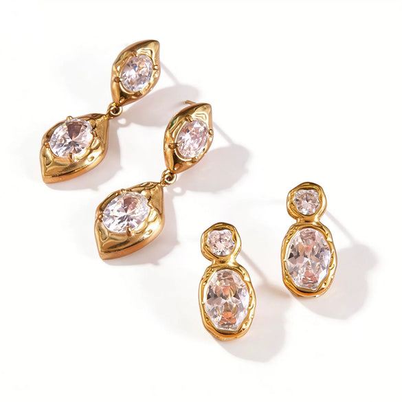 Wholesale Women's Geometric Stainless Steel Electroplated Earrings