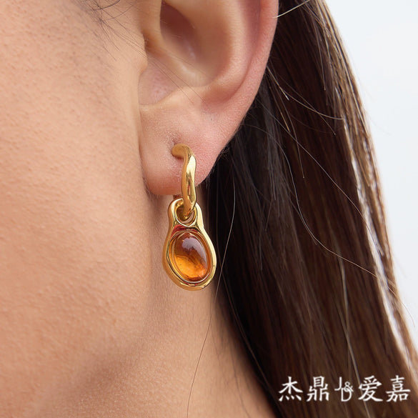 Wholesale Women's Geometric Stainless Steel Electroplated Earrings