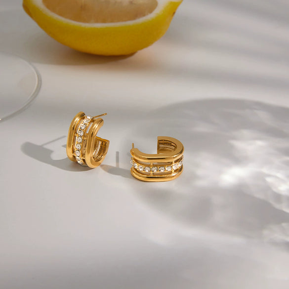 Wholesale Women's Geometric Stainless Steel Electroplated Earrings