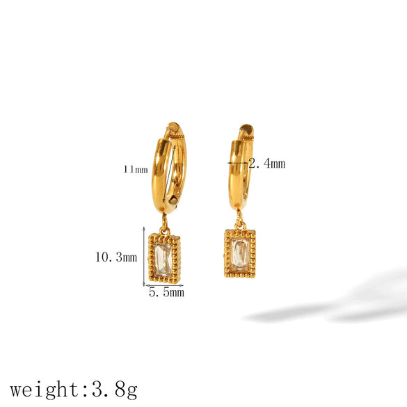 Wholesale Women's Geometric Stainless Steel Electroplated Earrings
