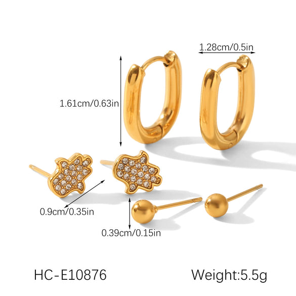 Wholesale Women's Geometric Stainless Steel Electroplated Earrings