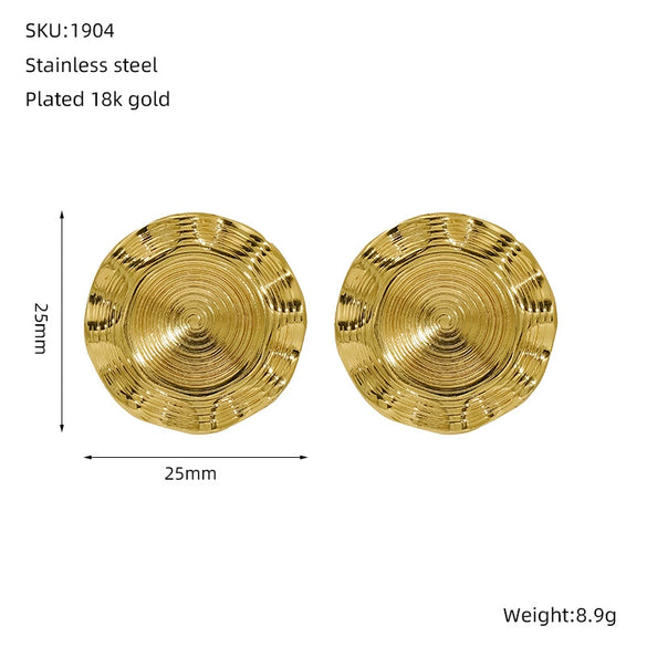 Wholesale Women's Geometric Stainless Steel Electroplated Earrings