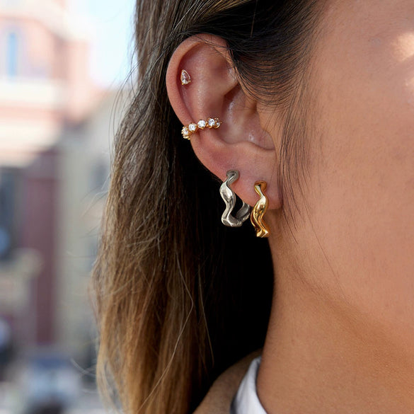 Wholesale Women's Geometric Stainless Steel Electroplated Earrings