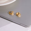 Wholesale Women's Geometric Stainless Steel Electroplated Eggshaped Zircon Earrings