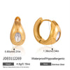 Wholesale Women's Geometric Stainless Steel Electroplated Eggshaped Zircon Earrings
