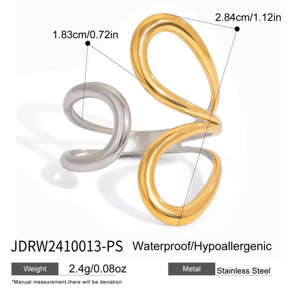 Wholesale Women's Geometric Stainless Steel Electroplated Fashion Ring