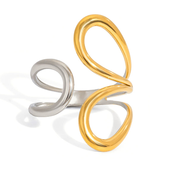 Wholesale Women's Geometric Stainless Steel Electroplated Fashion Ring